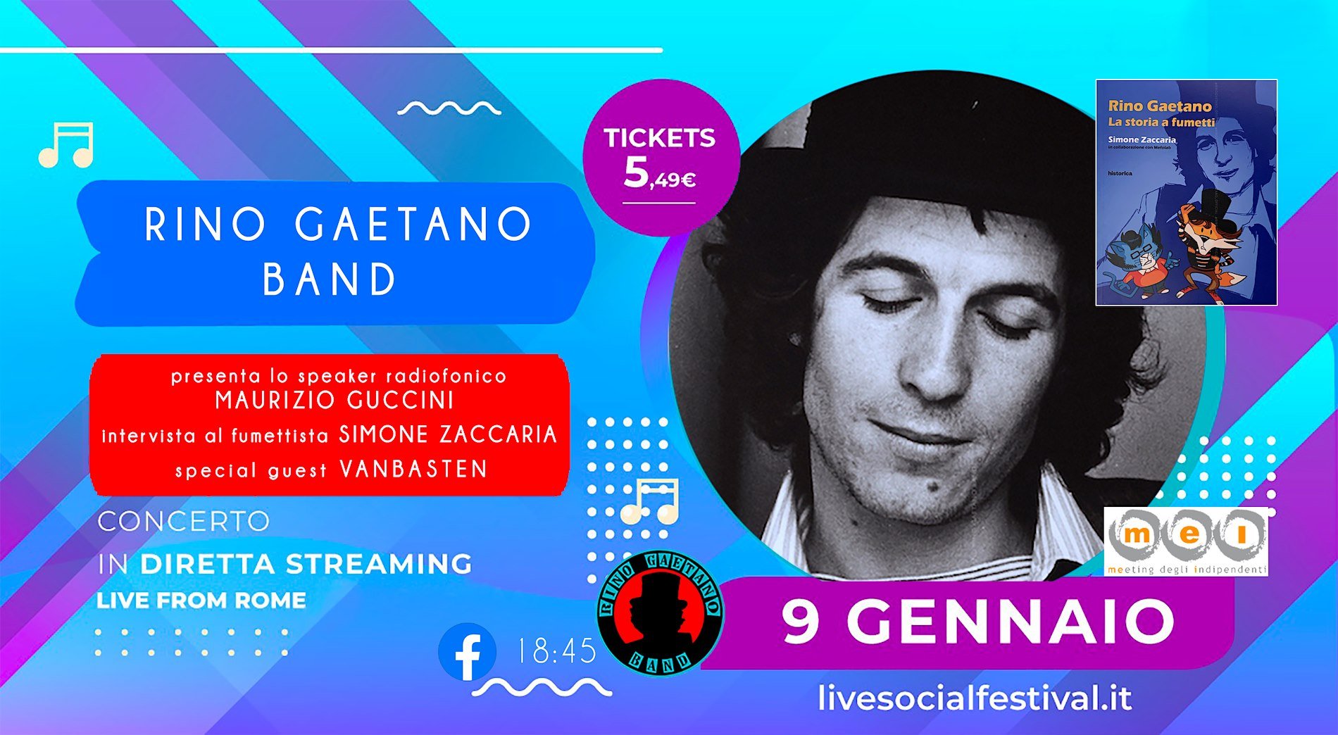 Rino Gaetano Band, live in diretta streaming