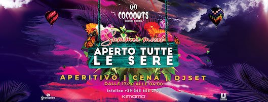 Aperitivo, cena e dj set alla discoteca Coconuts di Rimini