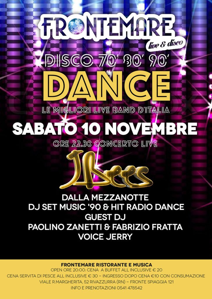 JBEES in concerto Frontemare Live e Disco Rimini