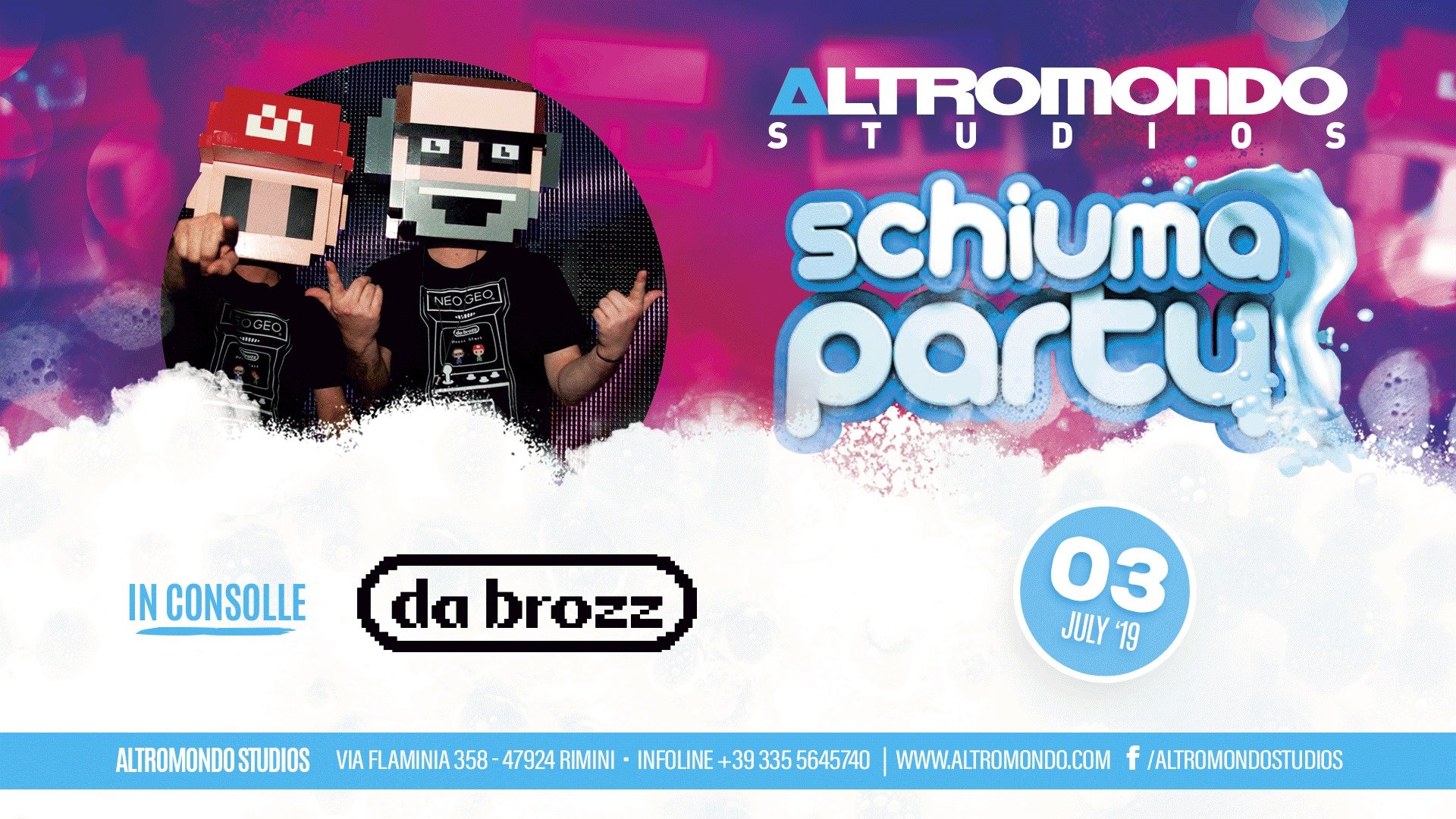 Schiuma party djs Da Brozz discoteca Altromondo Studios Rimini