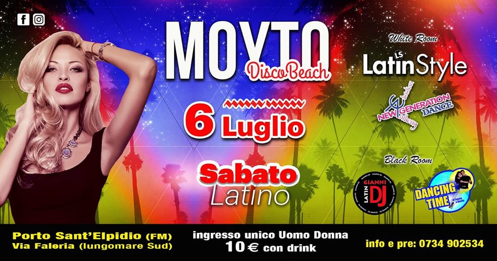 Moyto Disco Beach il Sabato Latino