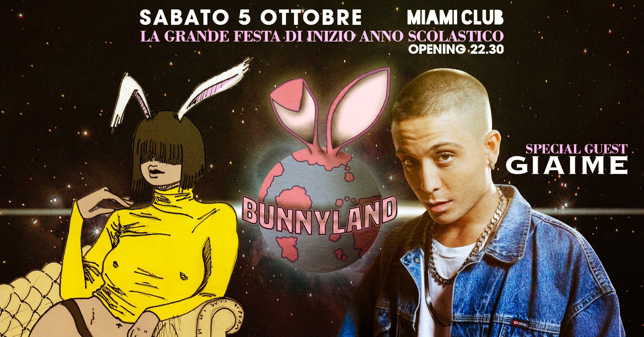 Bunnyland festa di inizio anno scolastico guest Giaime Miami Monsano