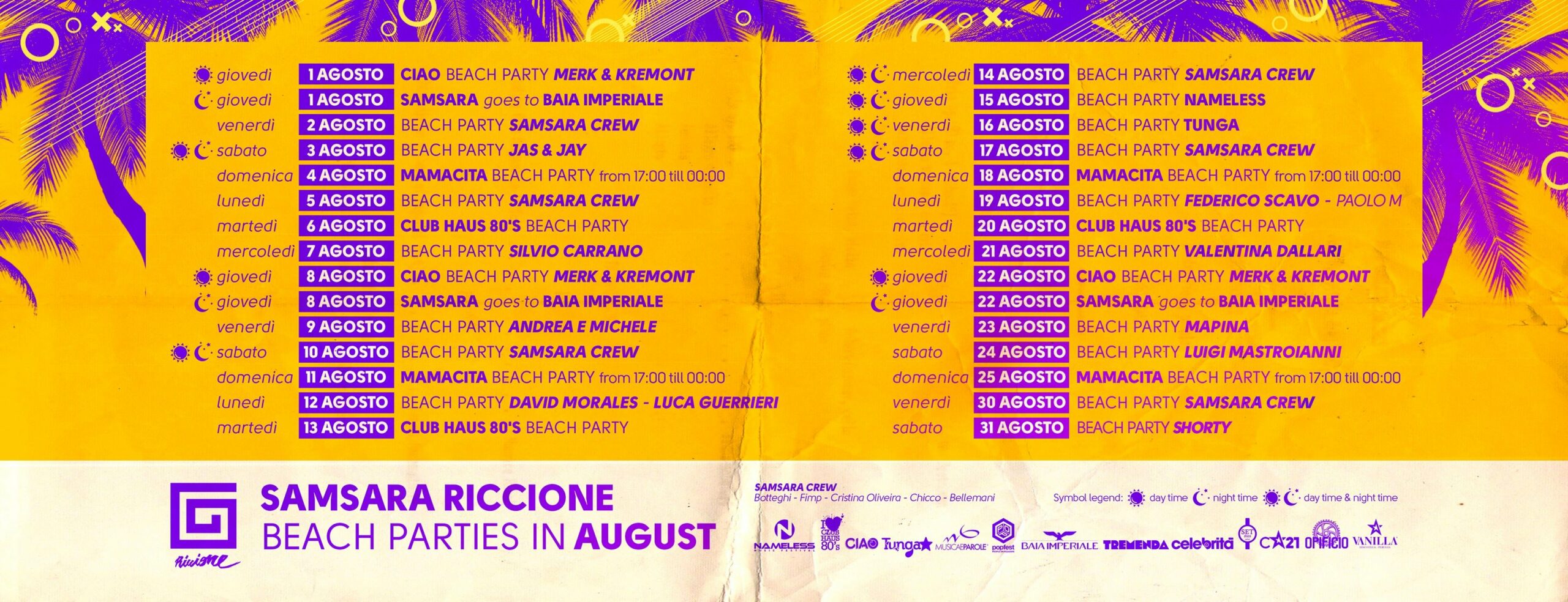 Samsara Riccione Beach party di fine Agosto