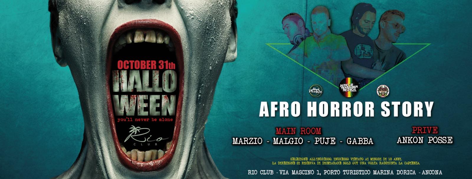 Halloween Afro Horror Story Rio Club Ancona