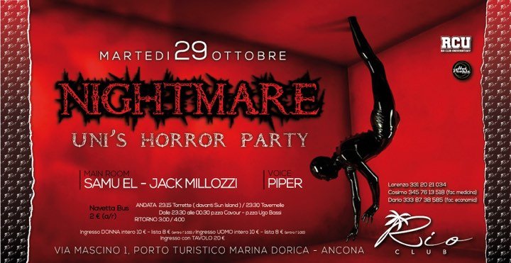 University Horror Party Rio Club Ancona