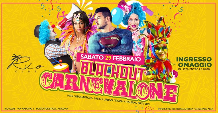 Blackout Teekanne Carnevalone 2020 Rio Club Ancona