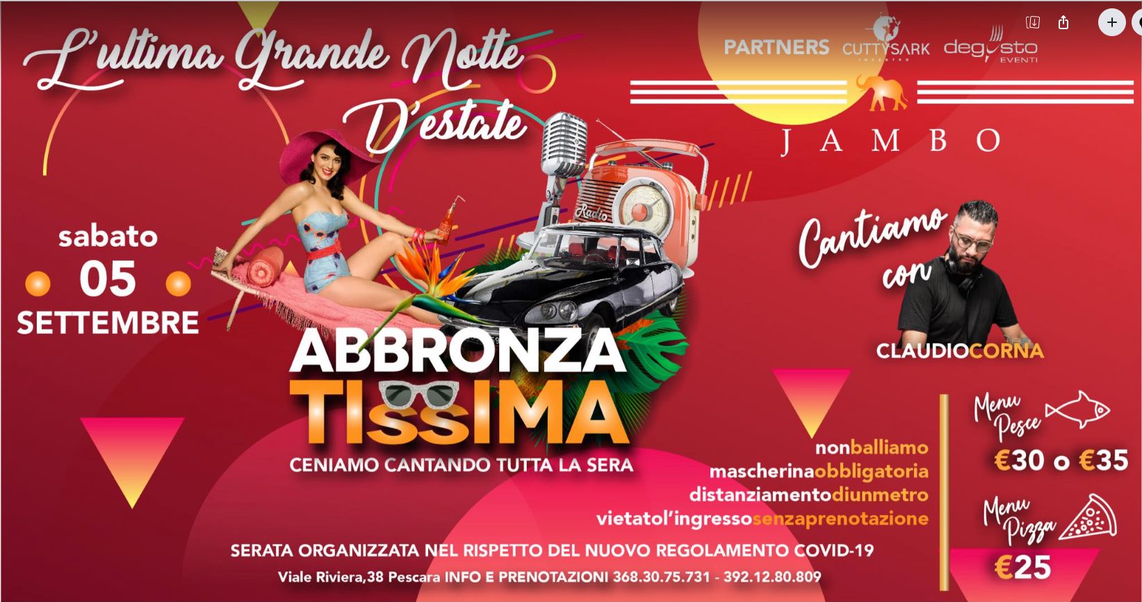 Ultima notte Estate 2020 Jambo Pescara