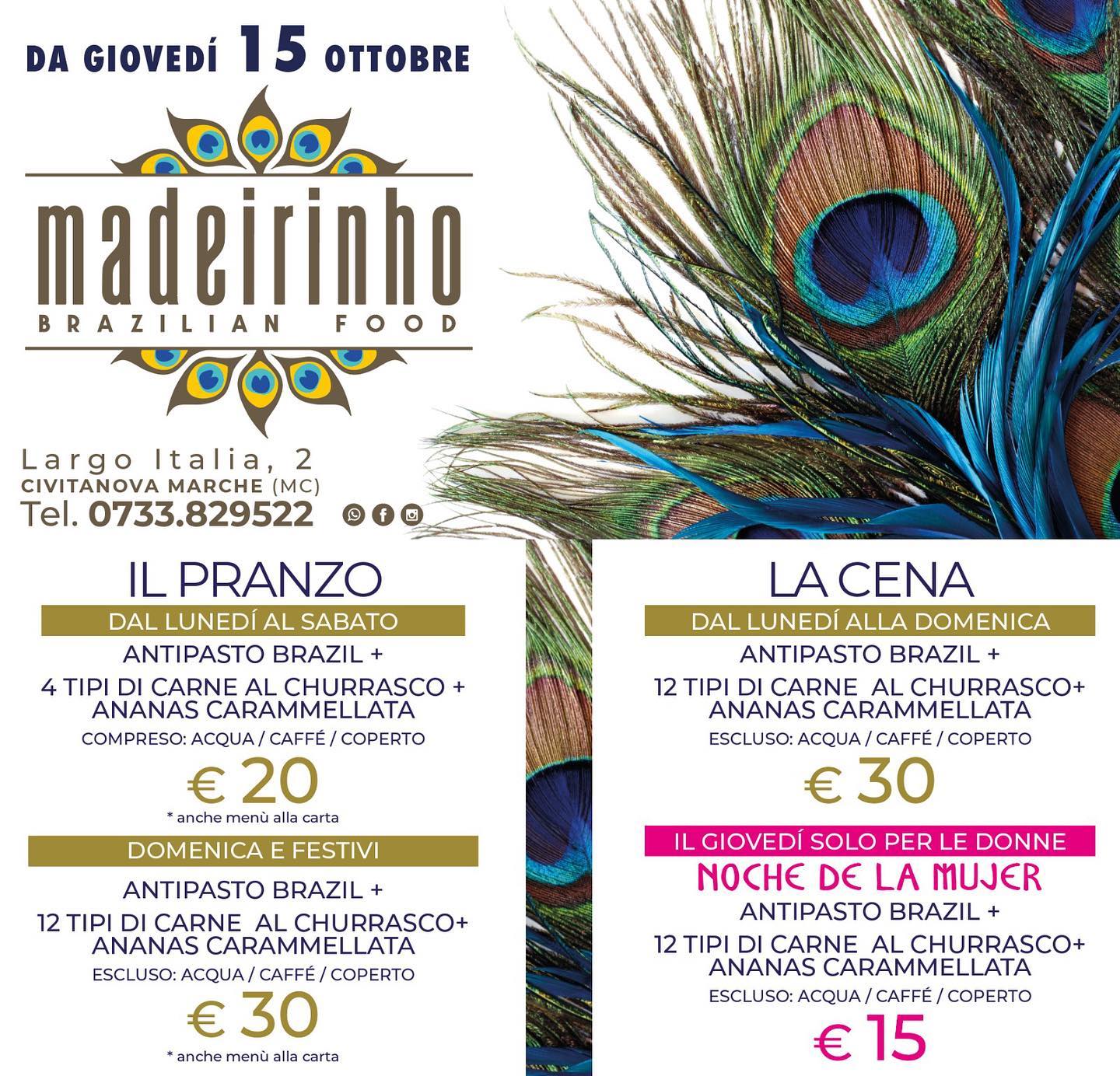 Madeirinho ristorante brasiliano Civitanova Marche, Noche De La Mujer