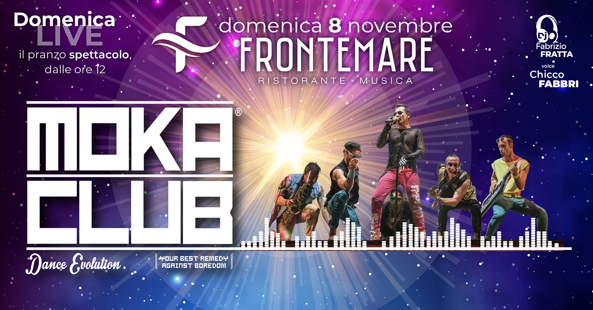 Il pranzo spettacolo con i Moka Club al Frontemare di Rimini