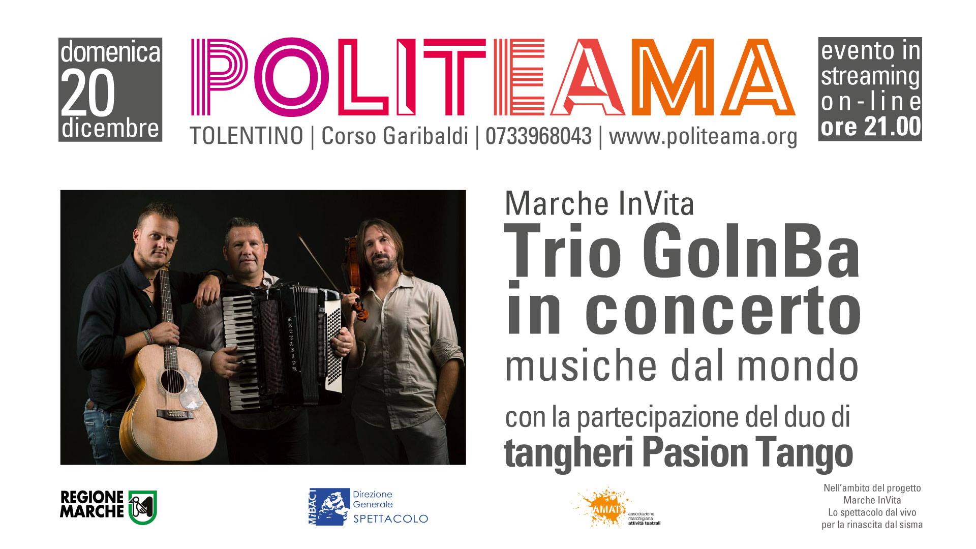 Trio GoInBa in concerto musiche dal mondo