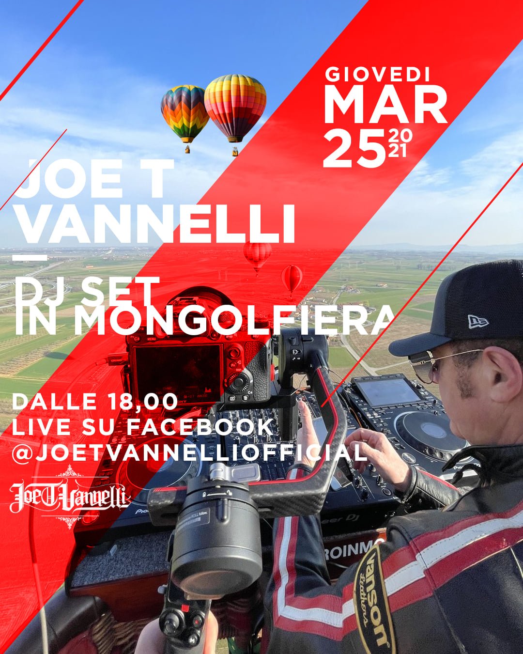 Joe T Vannelli in mongolfiera