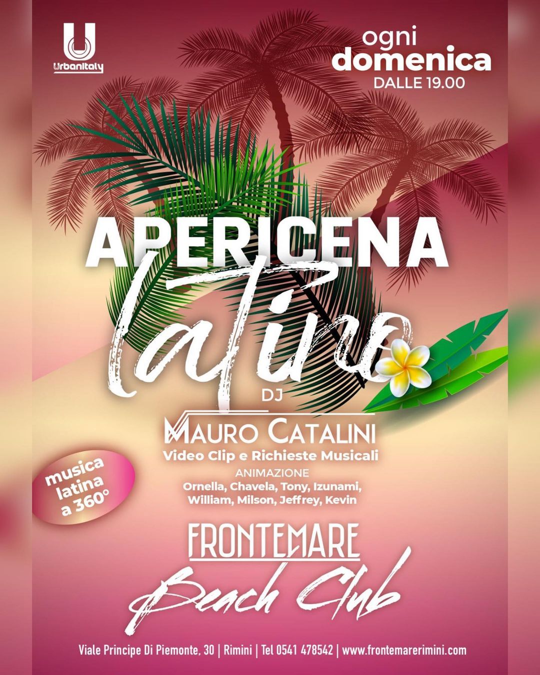 Apericena Latino al ristorante e discoteca Frontemare di Rimini