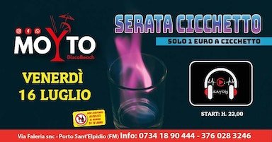 Cicchetto Party al Moyto Disco Beach di Porto Sant'Elpidio