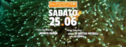 Monica Harem cena spettacolo al Living disco dinner di Misano Adriatico