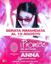 Anna live alla Discoteca Brahma di Civitanova Marche