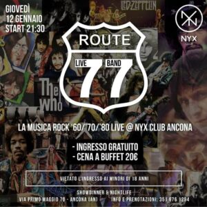 Route 77 live al Nyx di Ancona