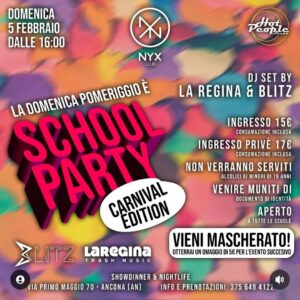 School party di carnevale al Nyx