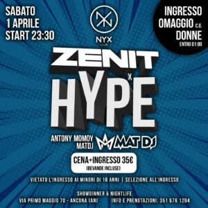 Zenit x Hype al Nyx Club