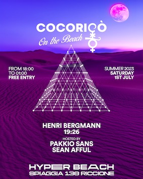 Hyper Riccione, Cocoricò on the beach dj Henri Bergmann