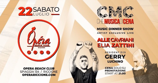 Alle Cavriani ed Elia Zattini all’Operà beach club di Riccione