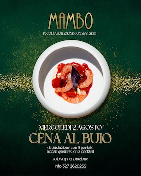 Cena al buio al Mambo beach di Milano Marittima