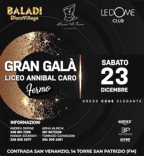 Gran Galà liceo Annibal Caro al Le Dome Club di Torre San Patrizio