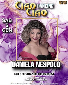 Daniela Nespolo al Ciao Ciao Samanà Minuit a Corridonia