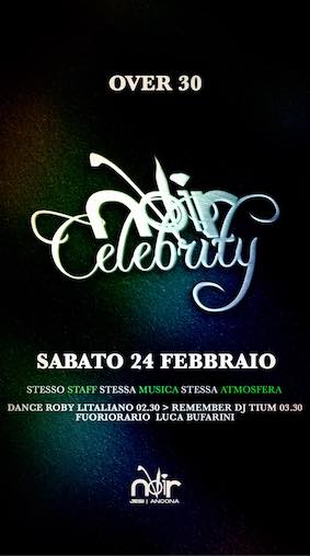 Celebrity over 30 alla discoteca Noir di Jesi