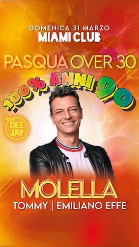 Pasqua 2024 con dj Molella alla Discoteca Miami di Monsano