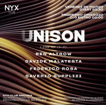 Unison di Pasqua al Nyx Club di Ancona