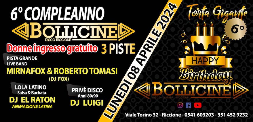 Il compleanno del Bollicine Riccione