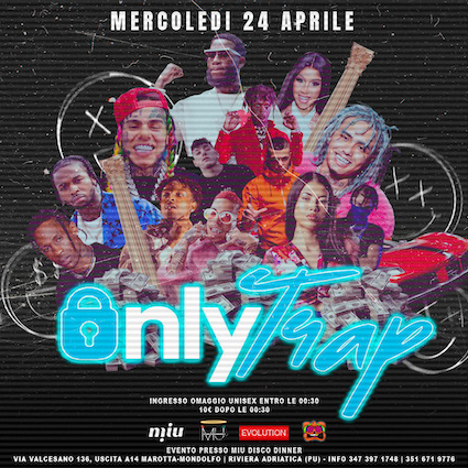 Onlytrap alla discoteca Miu di Marotta