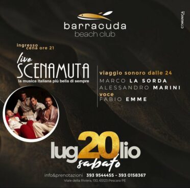 Cena spettacolo di fine Luglio al Barracuda Beach Club di Pescara