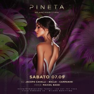 7 Settembre 2024 alla discoteca Pineta Milano Marittima