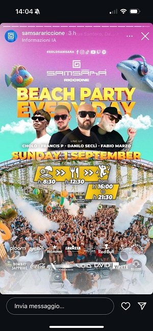 Beach party di settembre al Samsara Beach