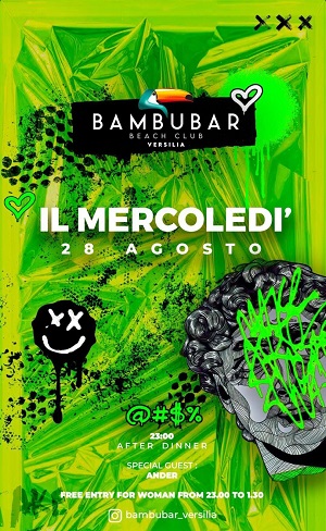 Bambubar beach club Versilia ed il suo mercoledì 28 agosto 2024