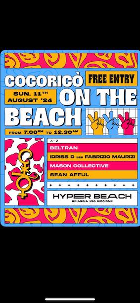 Hyper Beach Riccione, Cocoricò on the beach. 11 Agosto 2024