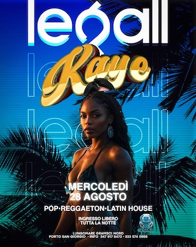 Kaye di fine estate alla discoteca Le Gall di Porto San Giorgio. 28 Agosto 2024