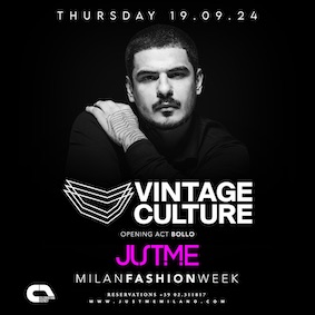 Vintage Culture al Justme di Milano. 19 Settembre 2024