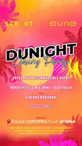 7 Settembre 2024 Dunight Closing Party al Dune di Civitanova