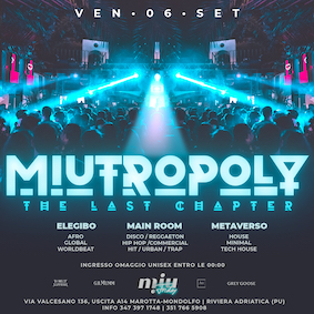 Miutropoly Discoteca Miu Marotta. 6 Settembre 2024