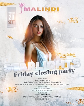 Starlight closing party al Malindi beach cafe di Cattolica. 20 Settembre 2024