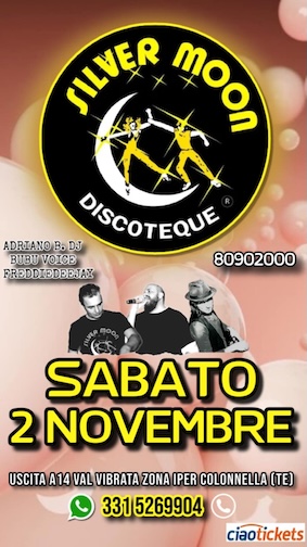 Evento post Halloween alla Discoteca Mya Silver Moon di Colonnella. 2 Novembre 2024