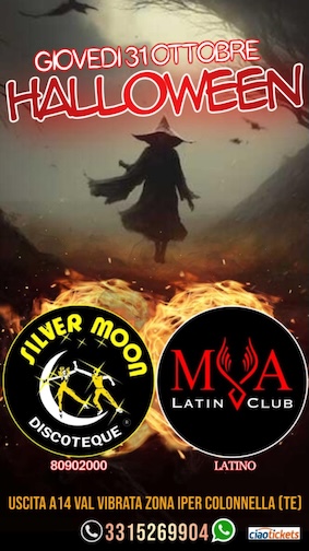 Halloween alla Discoteca Mya Silver Moon di Colonnella. 31 Ottobre 2024