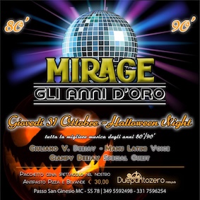 Halloween gli anni d'oro alla discoteca Mirage di San Ginesio. 31 Ottobre 2024