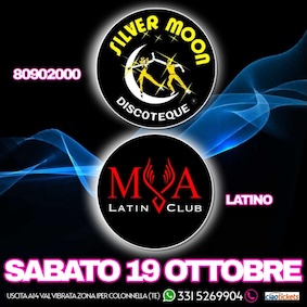 Il Sabato alla Discoteca Mya Silver Moon di Colonnella. 19 Ottobre 2024