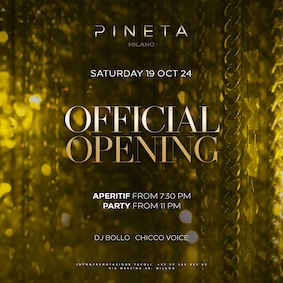 Official week opening Pineta Milano. 19 Ottobre 2024