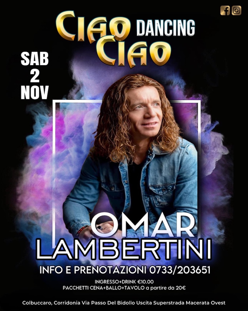 Omar Lambertini al Ciao Ciao Samanà Minuit di Colbuccaro. 2 Novembre 2024