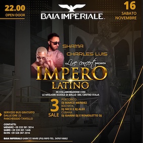 Shama and Charles Luis live concert alla Baia Imperiale. 16 Novembre 2024