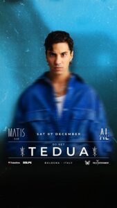 Tedua in dj set al Matis Club di Bologna